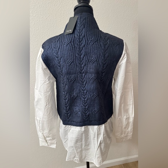 This is a Fate Foil Cable Knit Twofer Sweate - Picture 3 of 9